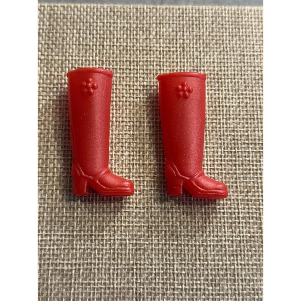 Vintage Daisy Mary Quant 1960's/ 1970's Doll Red Boots Shoes